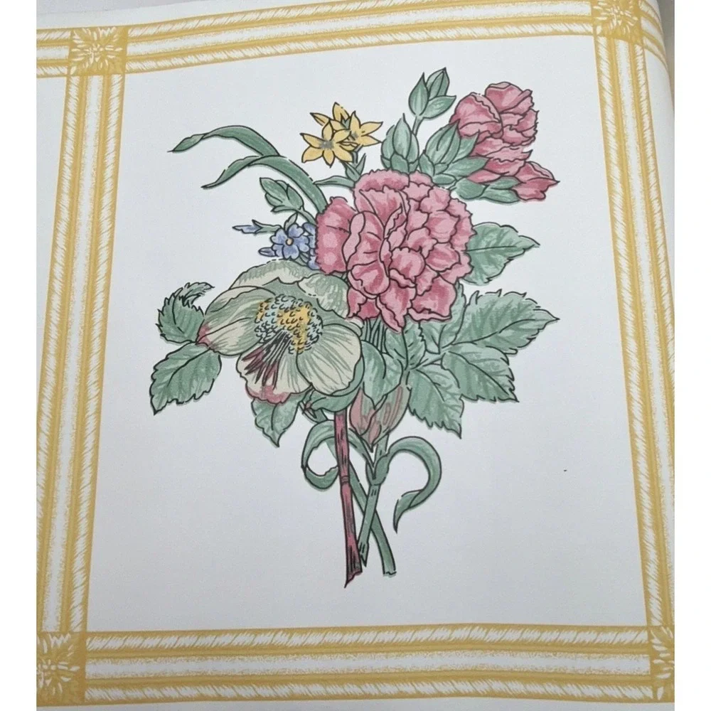 VTG Croscill Wall Paper Border Lot of 5 Botanical Prepasted Cottagecore 5 Yards
